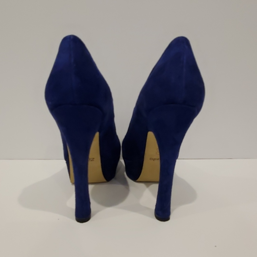 Zigisoho Studious Blue Suede Platform Heels - image 5
